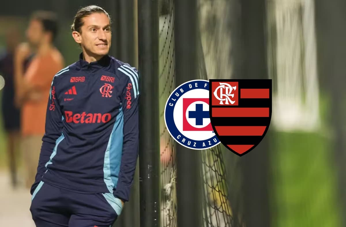 Técnico Filipe Luís em treino antes de Cruz Azul x Flamengo