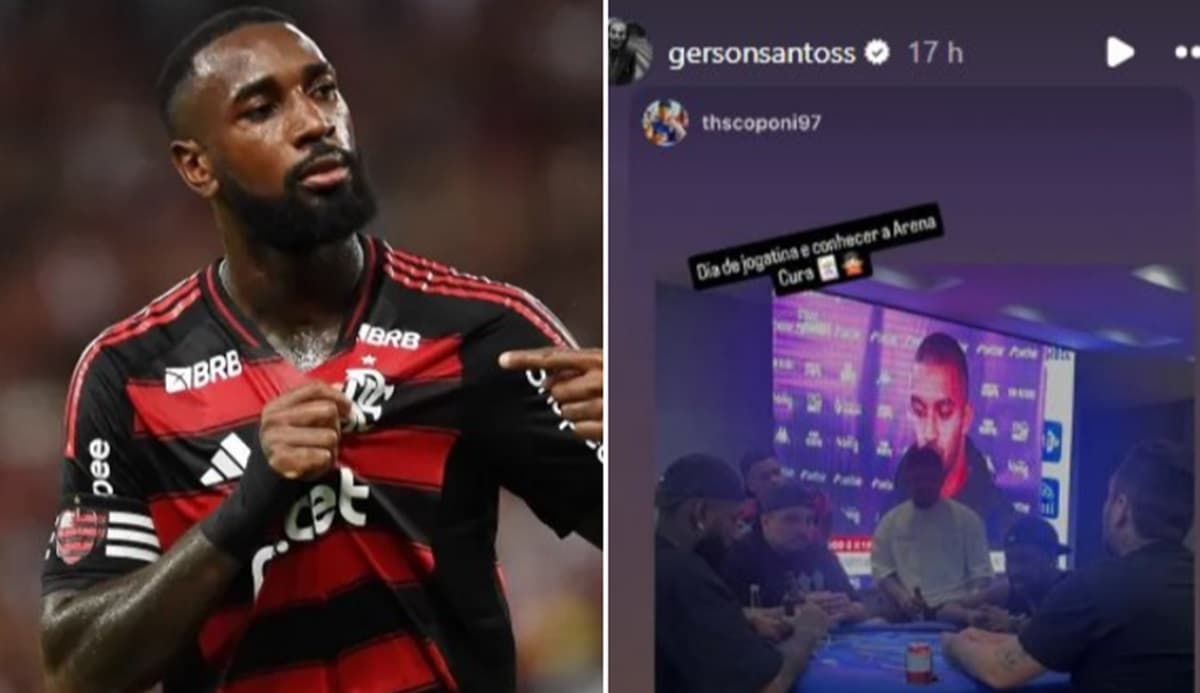 Gerson, do Flamengo, story em jogo do Vasco