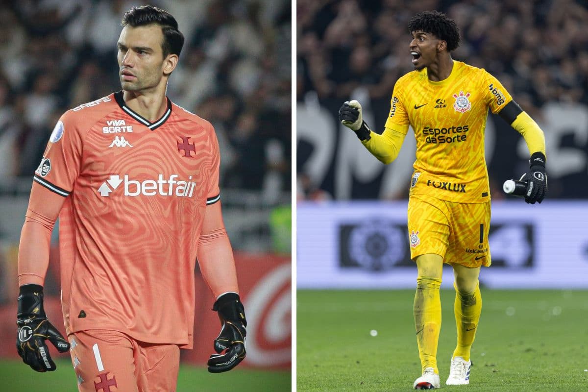 Léo Jardim, goleiro do Vasco, e Hugo Souza, goleiro do Corinthians