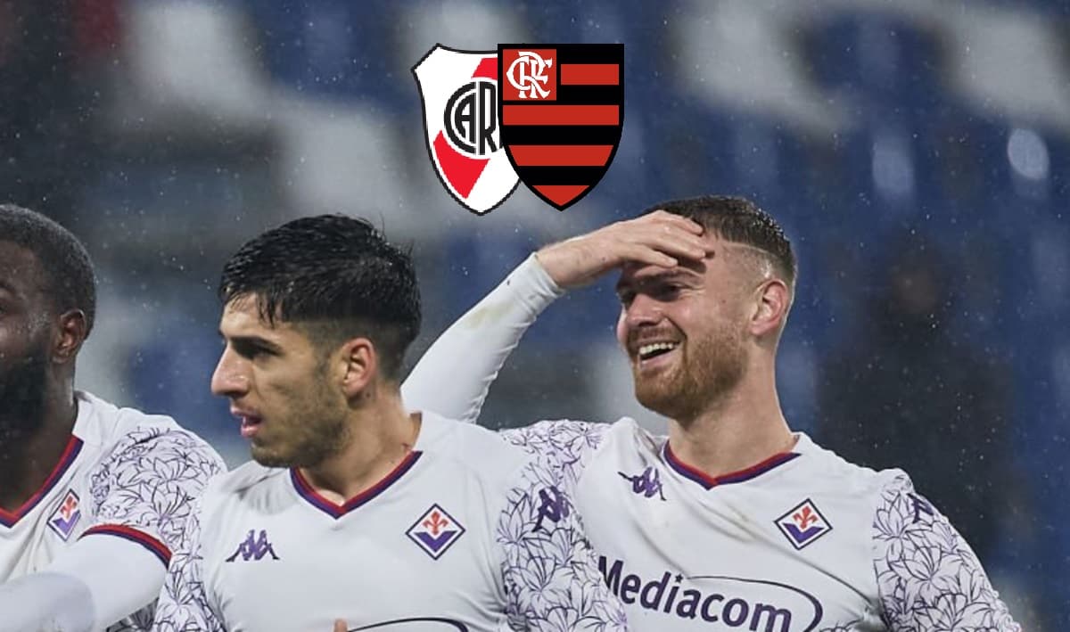 Lucas Beltrán, ex-River Plate, foi alvo do Flamengo; jogador em campo pela Fiorentina