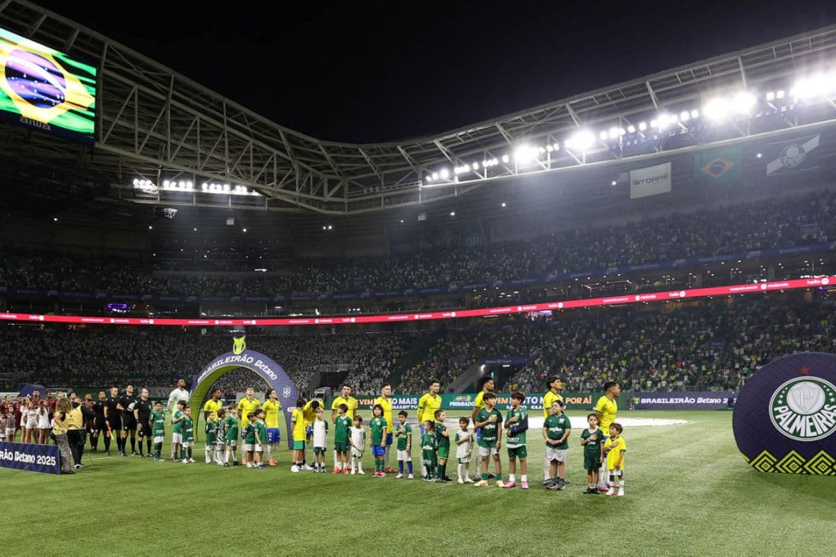 Palmeiras no Allianz Parque em jogo contra o Fluminense, pelo Brasileirão