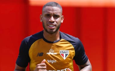 André Silva em treino do São Paulo