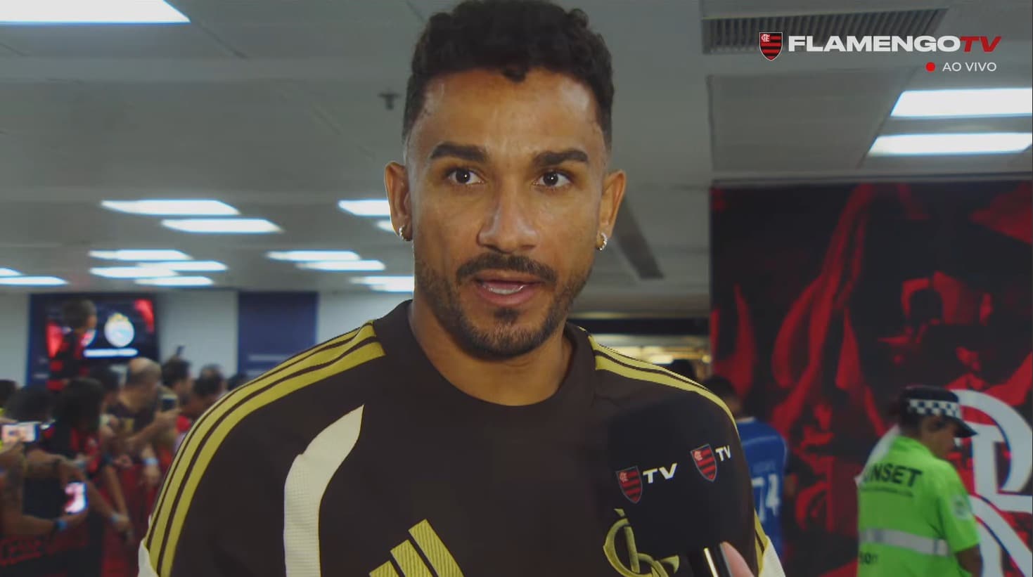 Danilo na chegada do Flamengo ao Maracanã