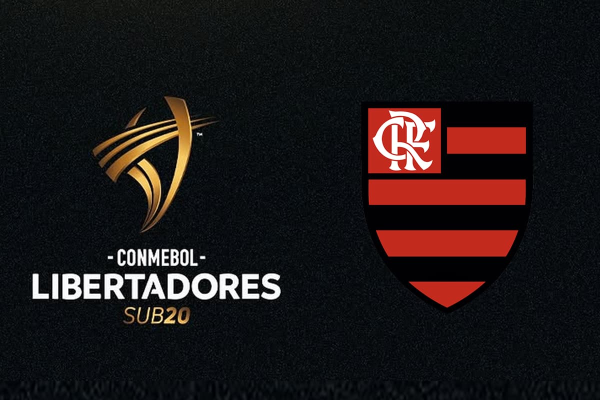 Logo da Libertadores Sub-20 ao lado do escudo do Flamengo