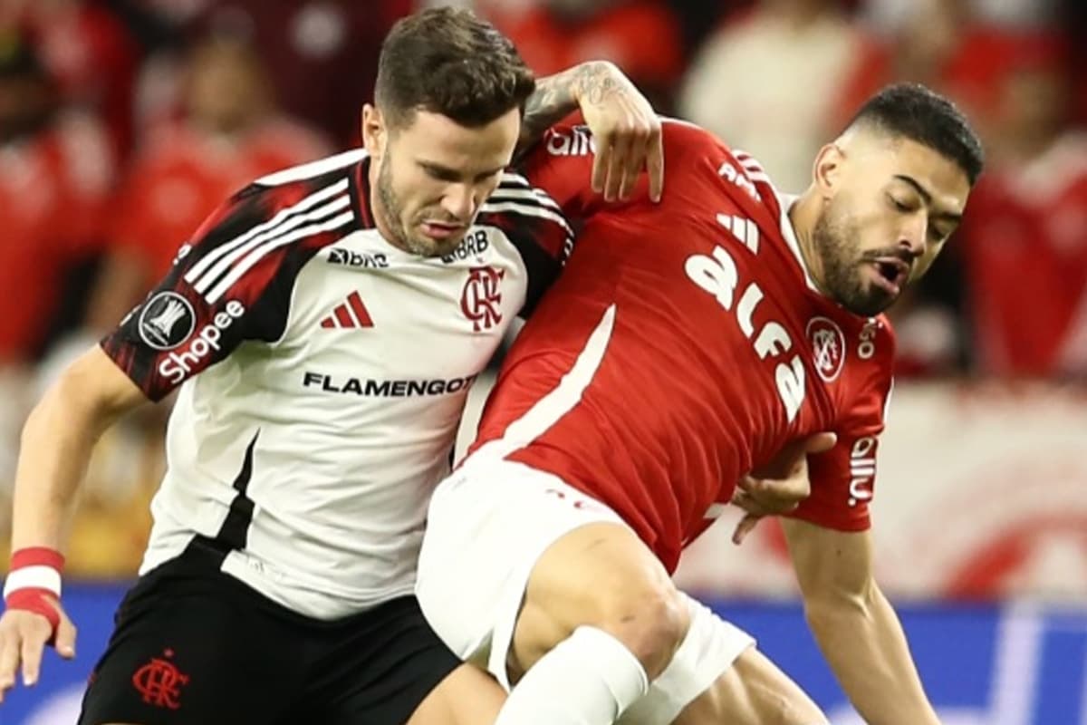 Saúl durante Flamengo e Internacional pela Libertadores 2025