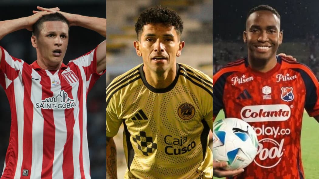 Jogadores de Estudiantes, Cusco e Independiente Medellín