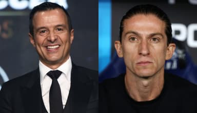 Jorge Mendes (esquerda) e Filipe Luís (direita)