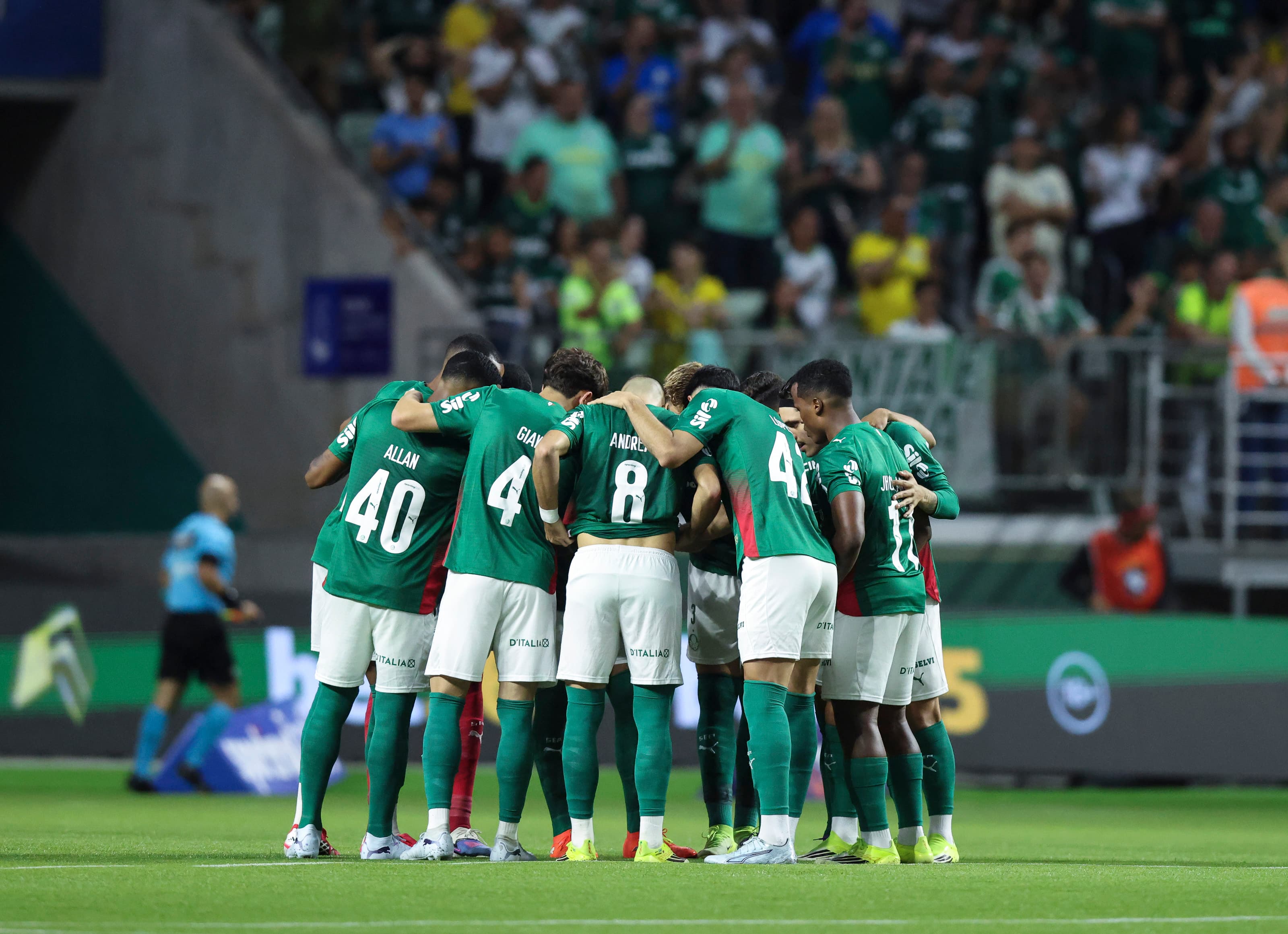 Palmeiras reunido antes de  jogo do Brasileirão
