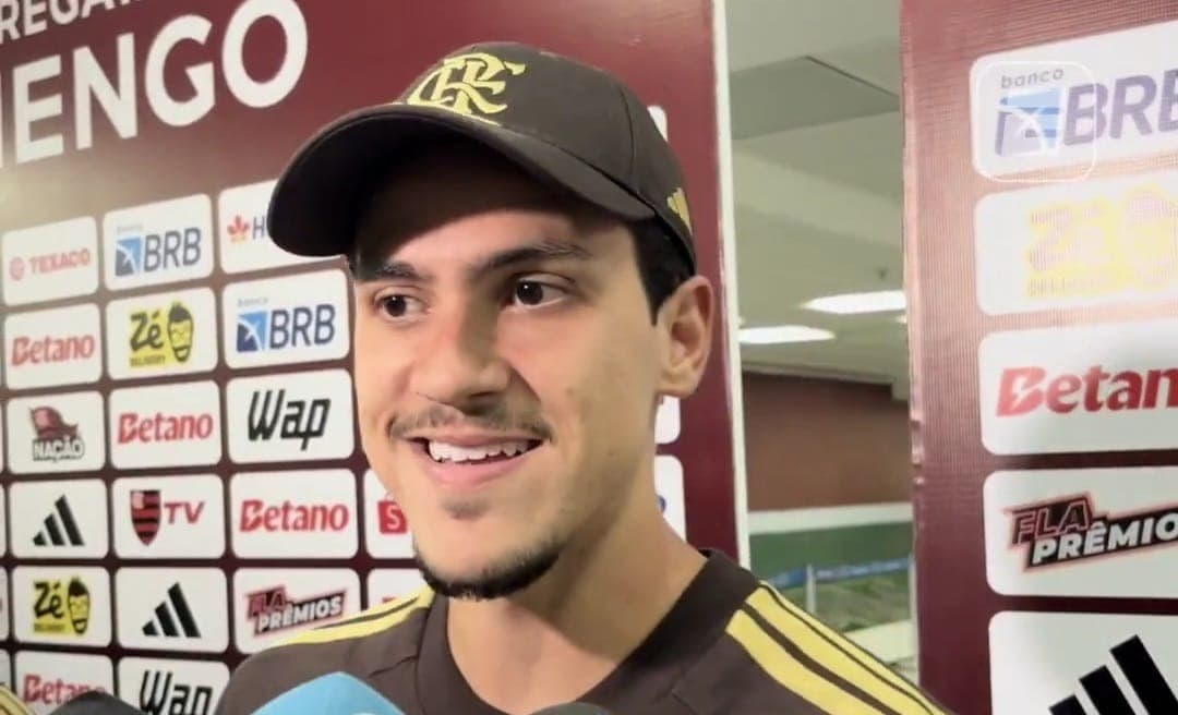 Pedro na zona mista do Maracanã após Flamengo x Cruzeiro