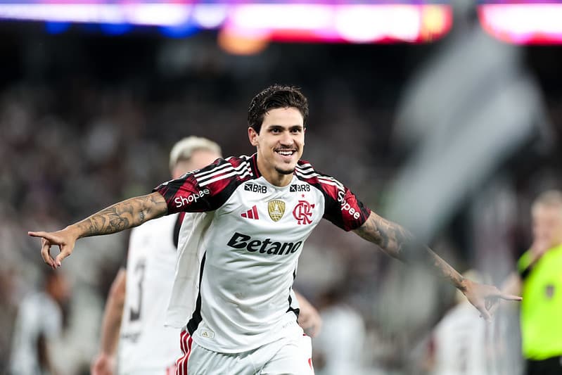 Pedro comemora gol do Flamengo sobre o Botafogo