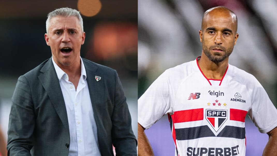 Crespo e Lucas Moura no São Paulo