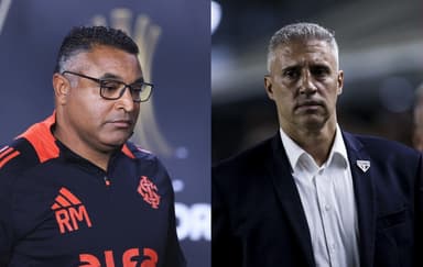 Roger Machado (esquerda) e Hernán Crespo (direita)