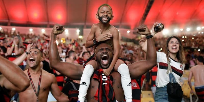 torcedores do flamengo comemoram gol