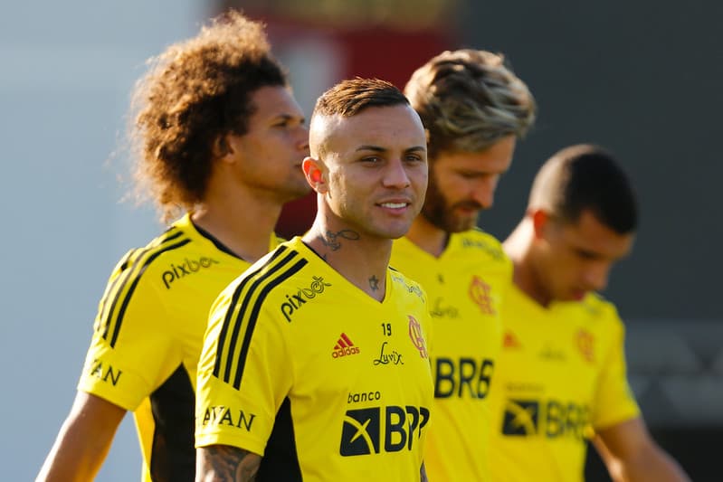 Cebolinha no treino do Flamengo