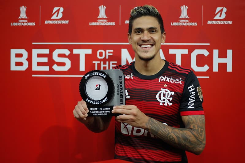 Pedro é o melhor jogador na partida entre Flamengo e Corinthians, pela Libertadores