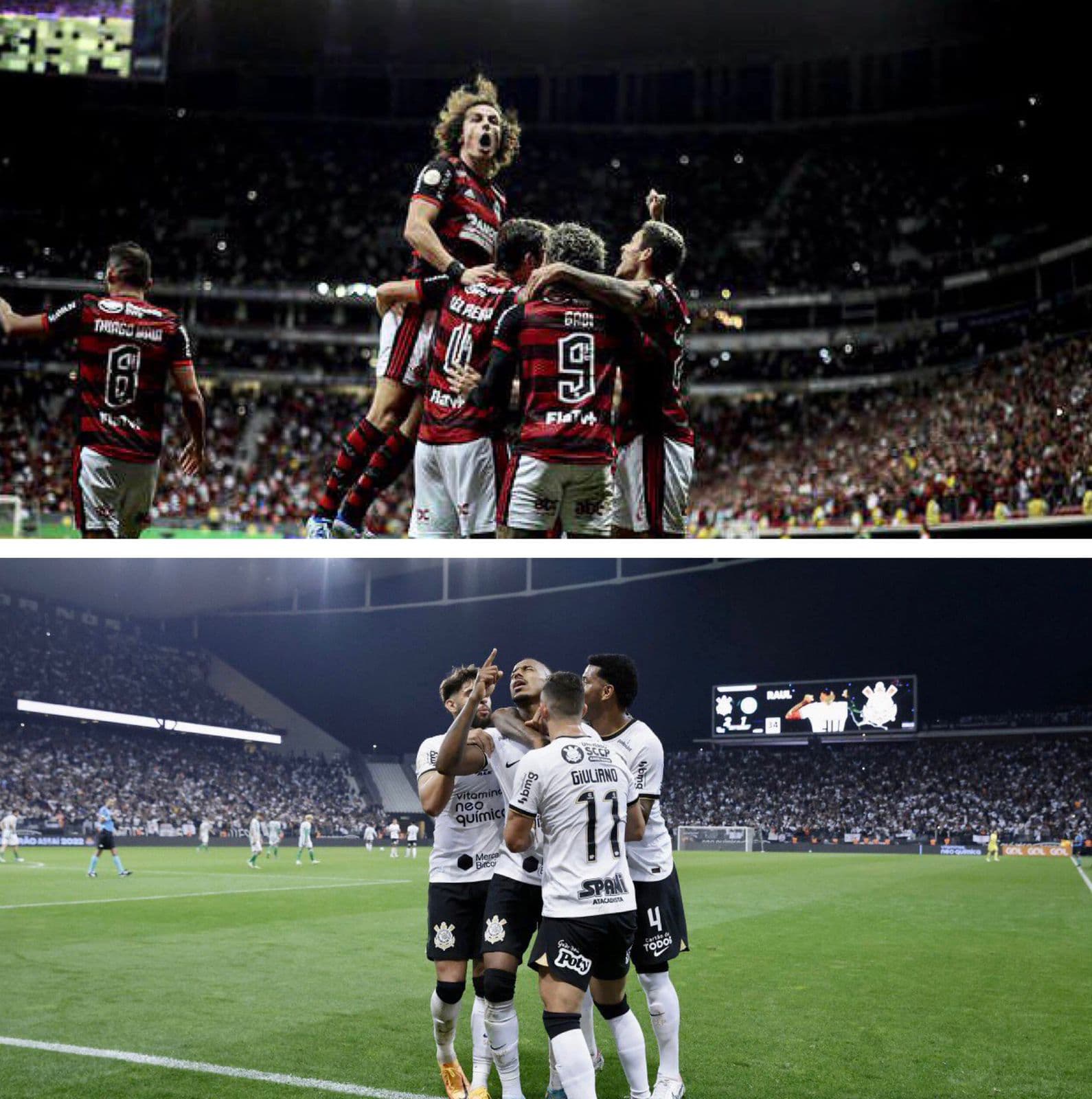 Os números de Flamengo e Corinthians na temporada