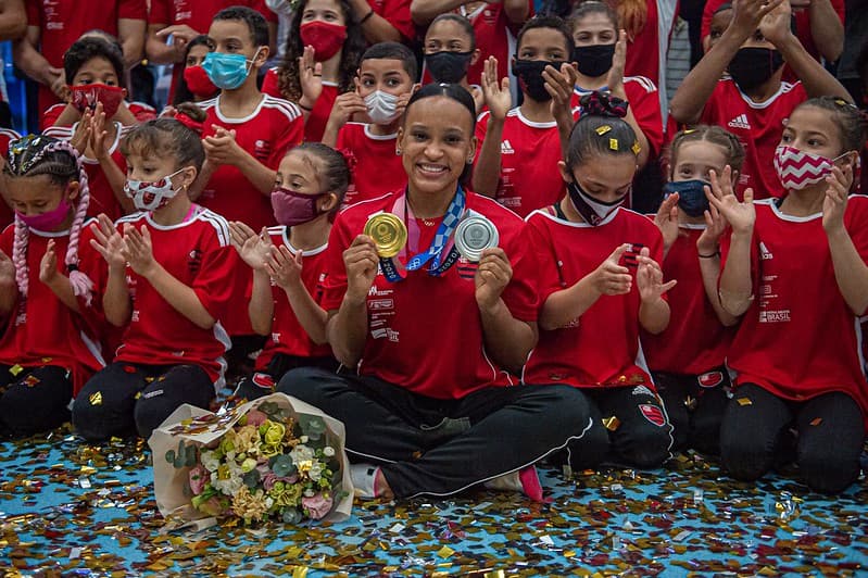 Rebeca Andrade é atleta do Flamengo desde 2011 e foi beneficiada pelo projeto Fla-Anjo