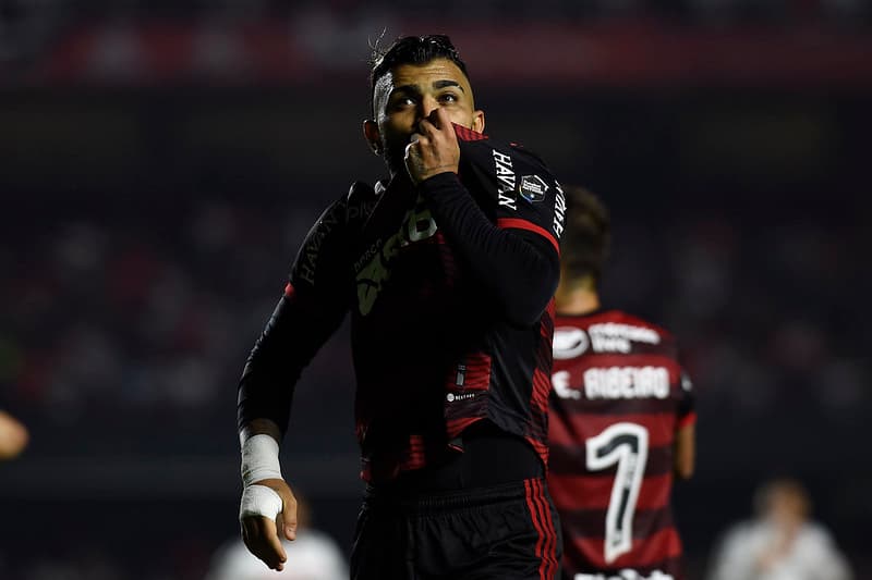 Gabigol comemora gol pelo Flamengo