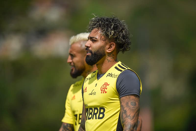 Gabigol em treino do Flamengo