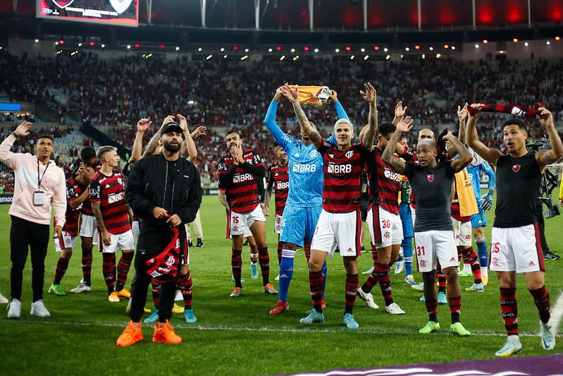 Flamengo comemora classificação para final da Libertadores entre Flamengo x Athletico Paranaense