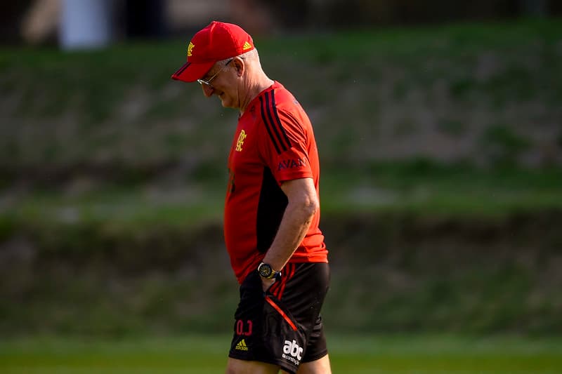 Treinador do Flamengo, Dorival caminha sorridente