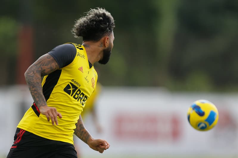 Gabigol em treino do Flamengo