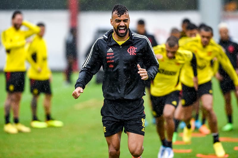 Thiago Maia no treino do Flamengo