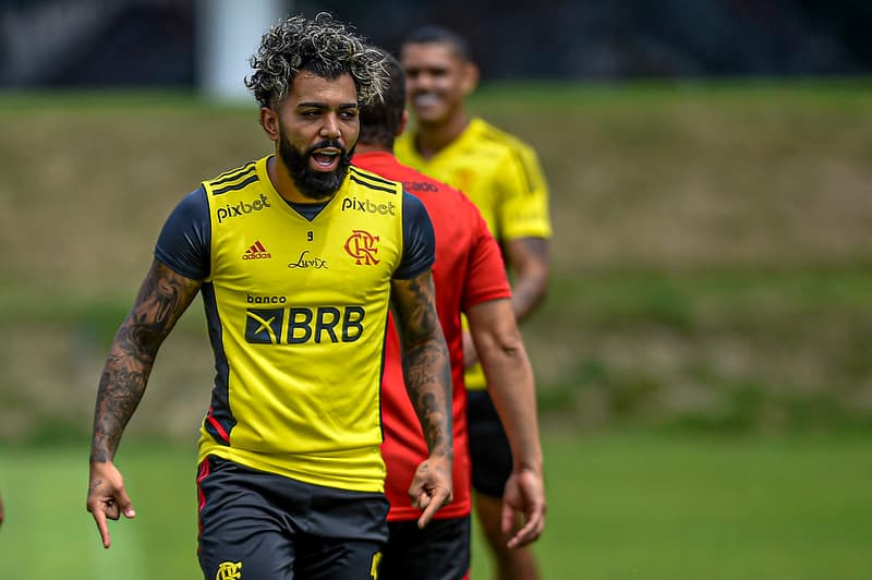 Gabigol no treino do Flamengo
