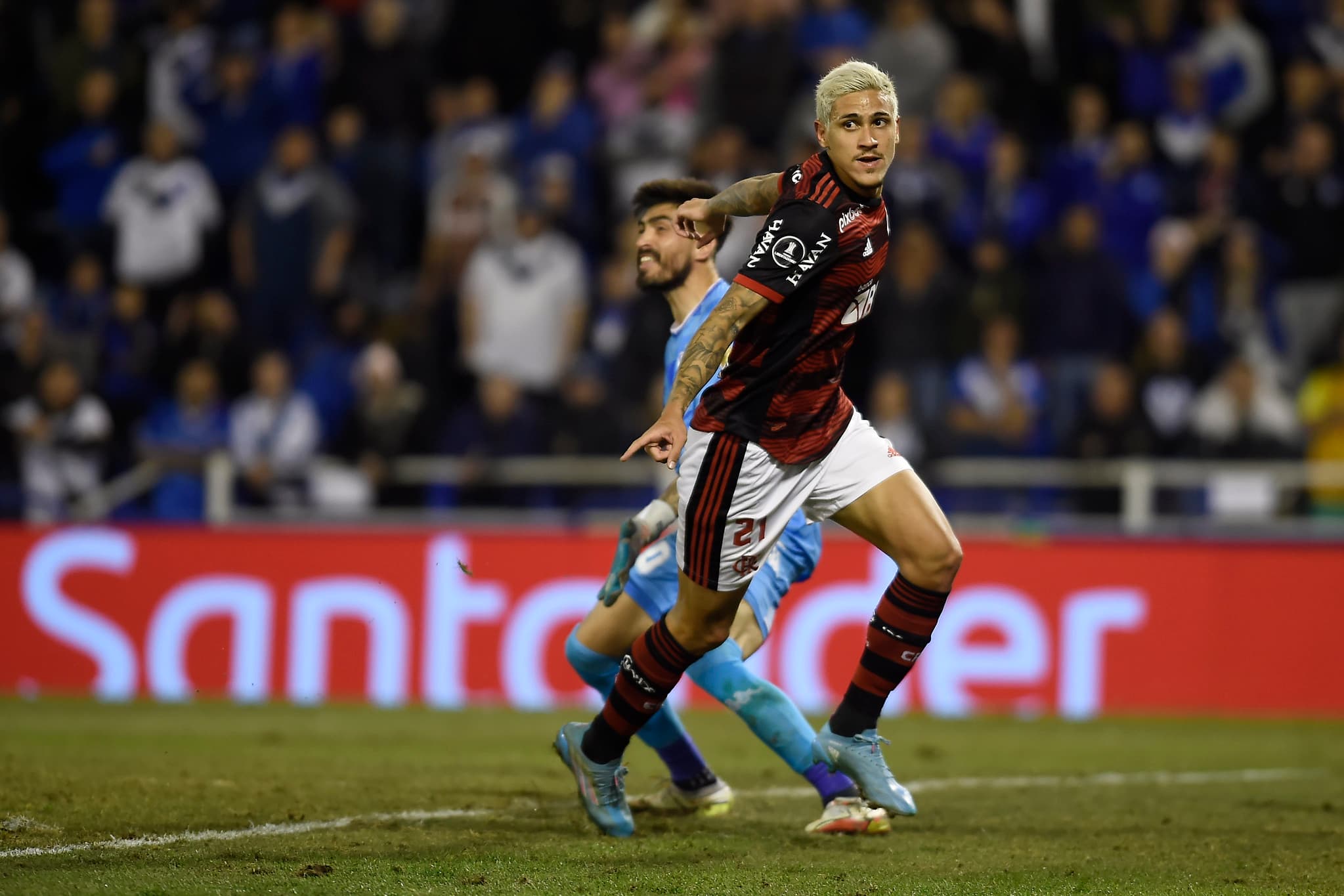 Pedro comemorando gol do Flamengo