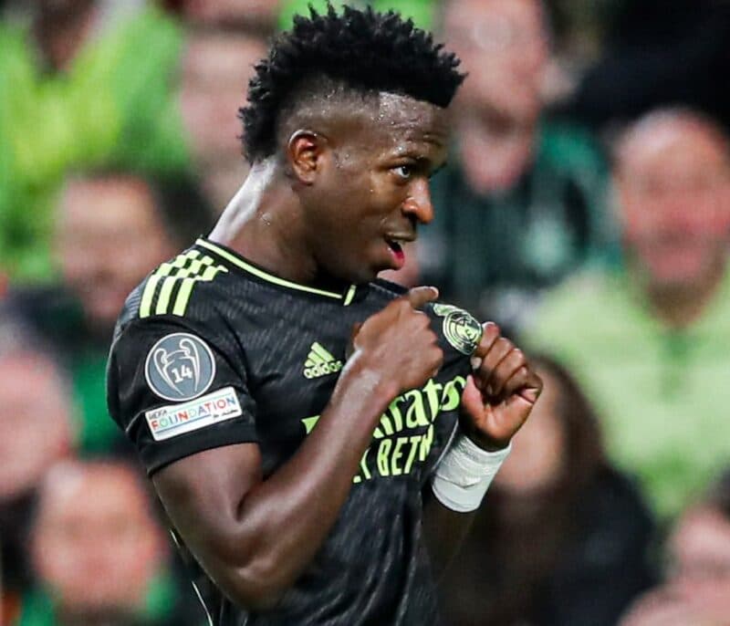 Vinícius Júnior comemora gol do Real Madrid