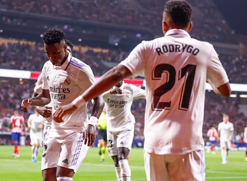 Vinícius Júnior baila com Rodrygo em vitória do Real Madrid na La Liga