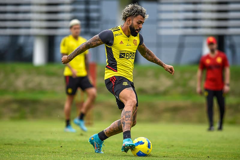Gabigol em treino pelo Flamengo