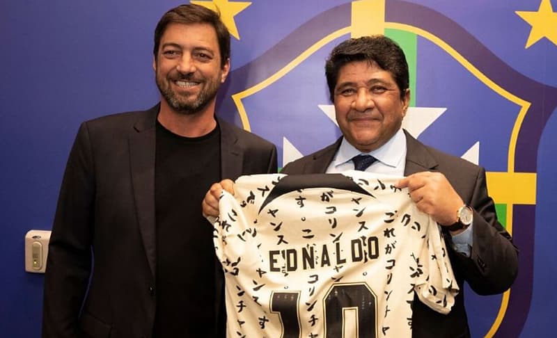 Presidente do Corinthians com presidente da CBF