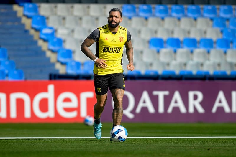Gabigol no treino do Flamengo; jogador pode quebrar dois recordes na final da Libertadores