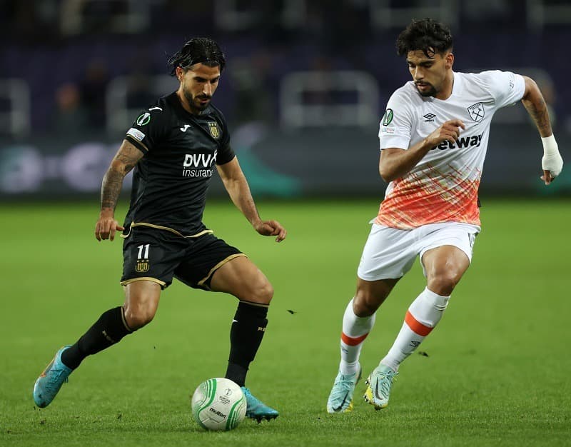 Lucas Paquetá durante partida do West Ham contra o Anderlecht