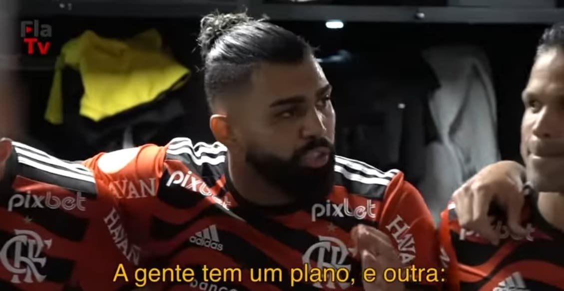 gabigol em vestiário do flamengo