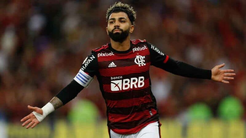 Gabigol comemora gol pelo Flamengo; torcedor catari do Flamengo mandou recado especial para o atacante