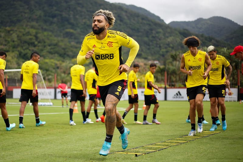 Gabigol em treino do Flamengo