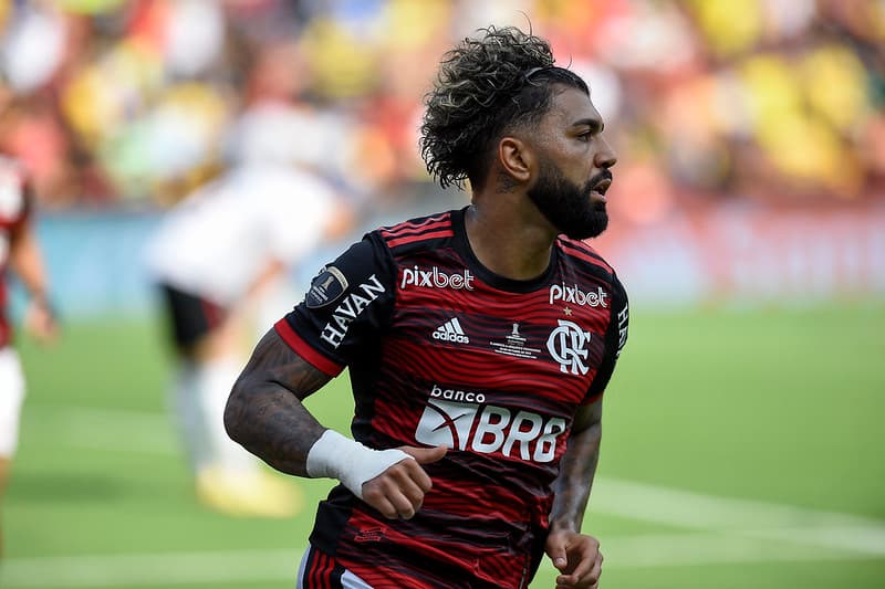 Gabigol comemora gol do título da Libertadores pelo Flamengo