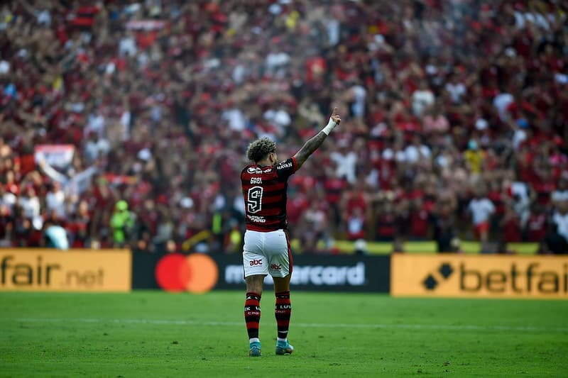 Gabigol comemora gol na final da Libertadores pelo Flamengo