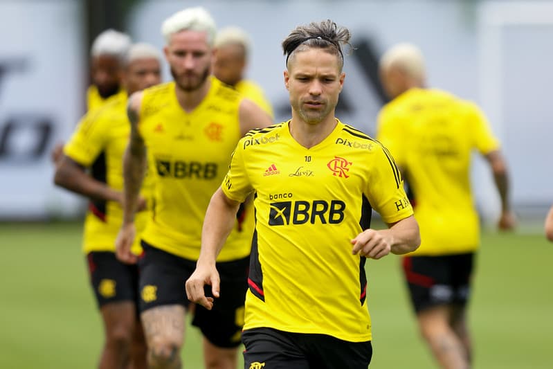 Diego Ribas em treino do Flamengo.