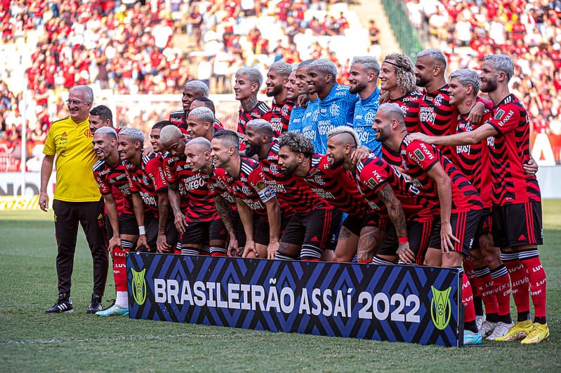 Time do Flamengo na despedida do Brasileiro