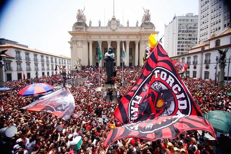 Festa do Flamengo no centro do Rio.