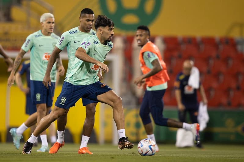Lucas Paquetá no treino da Seleção.