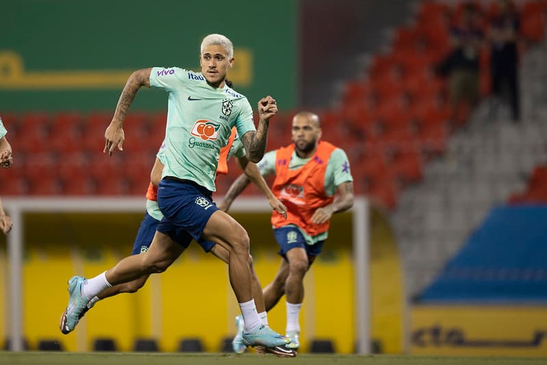 Pedro treinando pela Seleção Brasileira