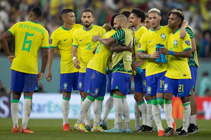 Time do Brasil em jogo contra a Suíça