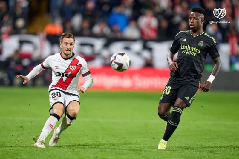 Vinícius Júnior em derrota do Real Madrid para Rayo Vallecano