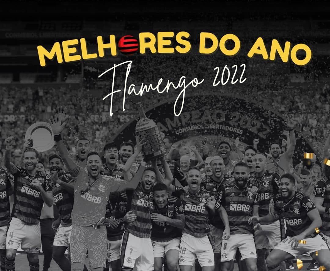 Arte dos melhores do ano do Flamengo; vote no seu favorito no Twitter e no Instagram do Mundo Rubro Negro