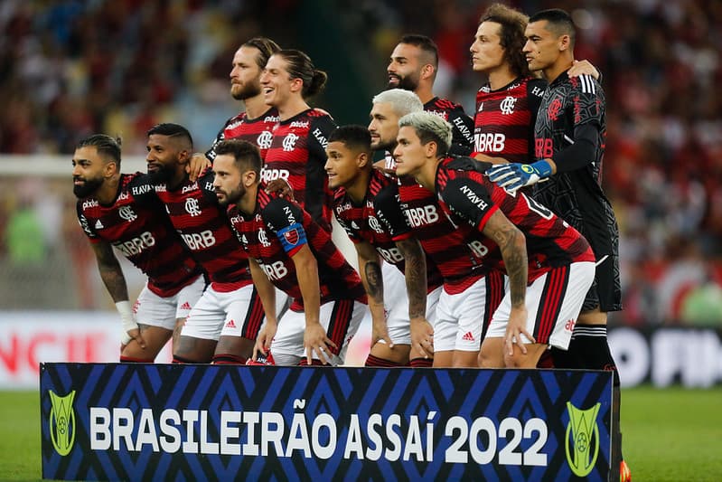 Time do Flamengo no duelo contra o Internacional; elenco tem dois jogadores na seleção do campeonato