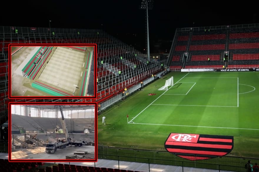 estádio ilha do urubu em obras